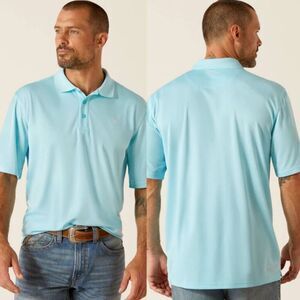 Ariat Tek Short Sleeve Cenote Aqua Blue Polo Shirt